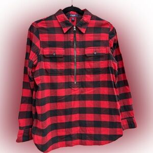 Chaps Red and Black Plaid Jacket